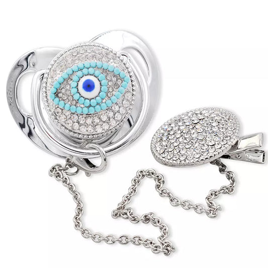 Luxury Bling Eye Pacifier with Clip