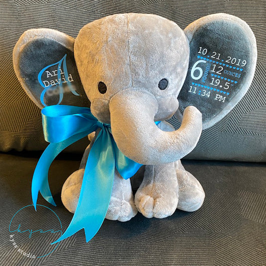Baby Birth Stat Elephant Plush